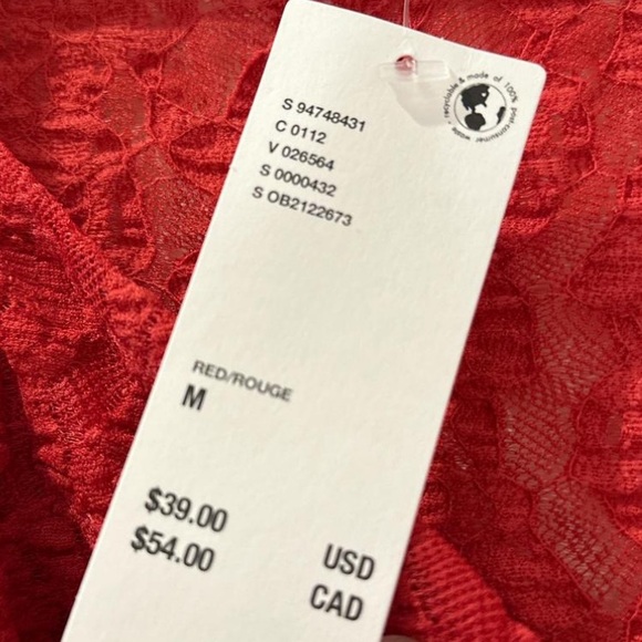 urban outfitters red lace long sleeve top - Picture 5 of 5